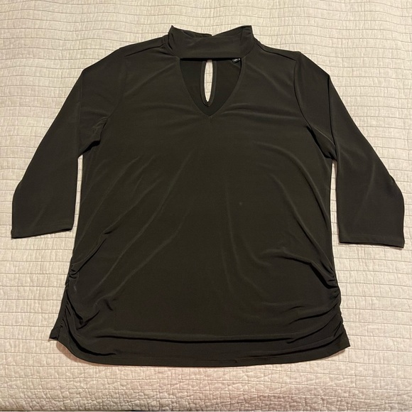 Torrid Black Studio Knit Choker Neck Top Size 0 Large 12 - Picture 3 of 14